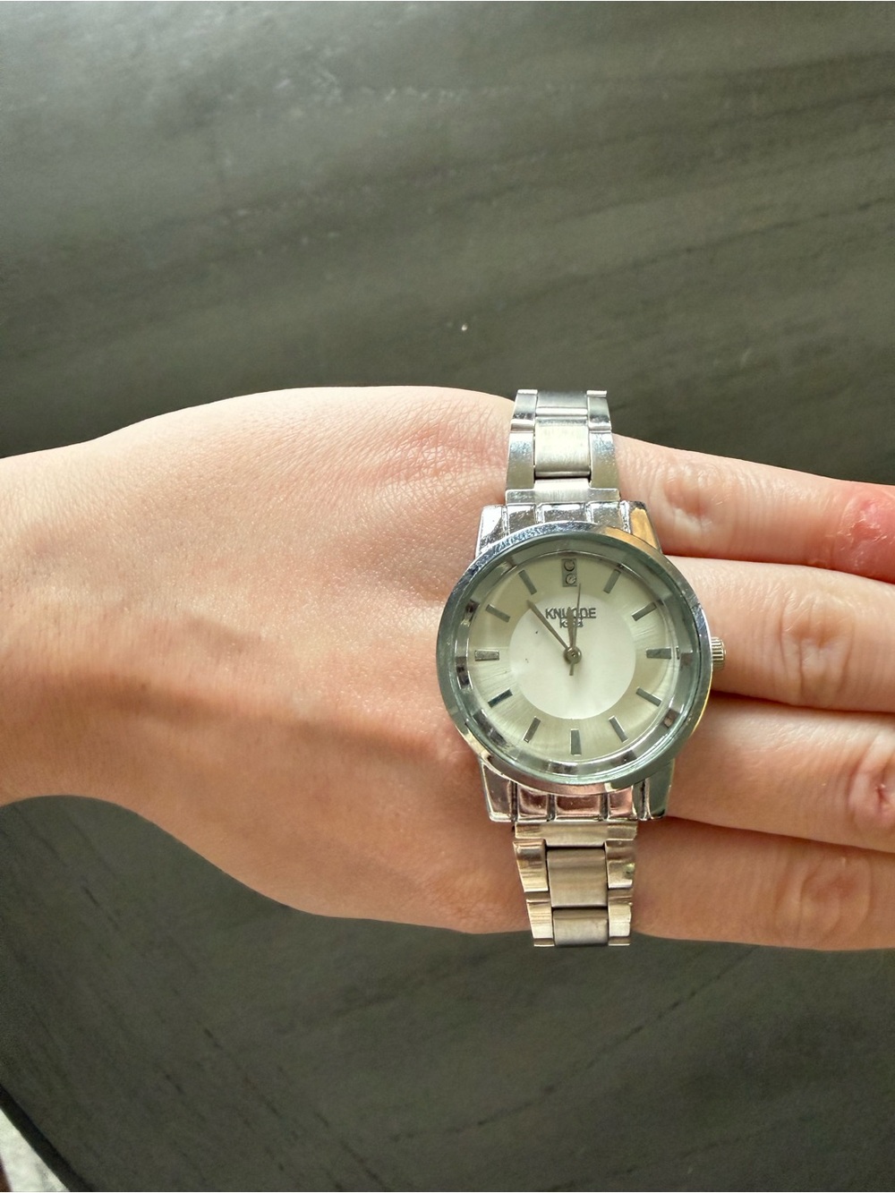 Thomas Kinkade Silver-Tone Round Dial Watch
